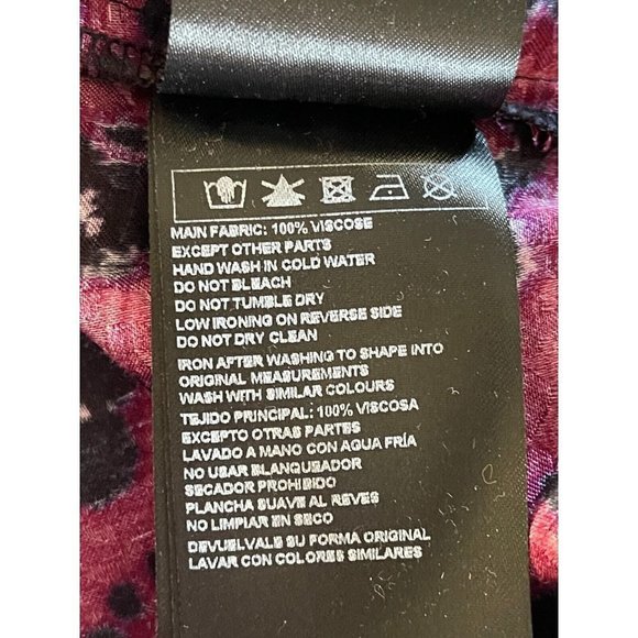 Ba&Sh Button Up Long Sleeve Collared Blouse Fuchsia Pink Blue 6 Small - Picture 6 of 8